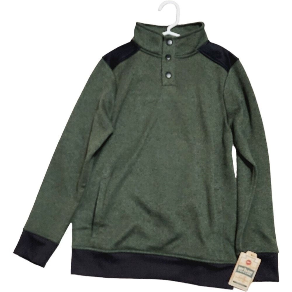 NWT Urban Pipeline Green long Sleeve Snap‎ Fleece Pullover Boys M